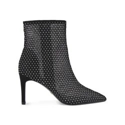 Womens Angel Ankle Boots - Black Fabric - Size Uk 5