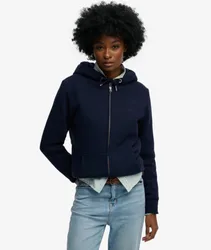 Superdry Damen Essential Kapuzenjacke mit Teddyfutter Navy - Größe: 42