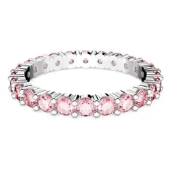 Anello Matrix, Taglio Round, Rosa, Placcato rodio 58