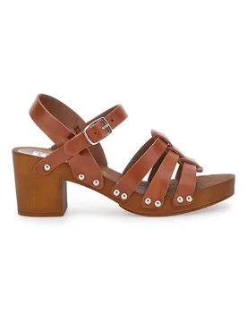 Zoccoli con Cinturino Cognac Vera Pelle 5759 37 - PITTARELLO LOVE - FashionsVida