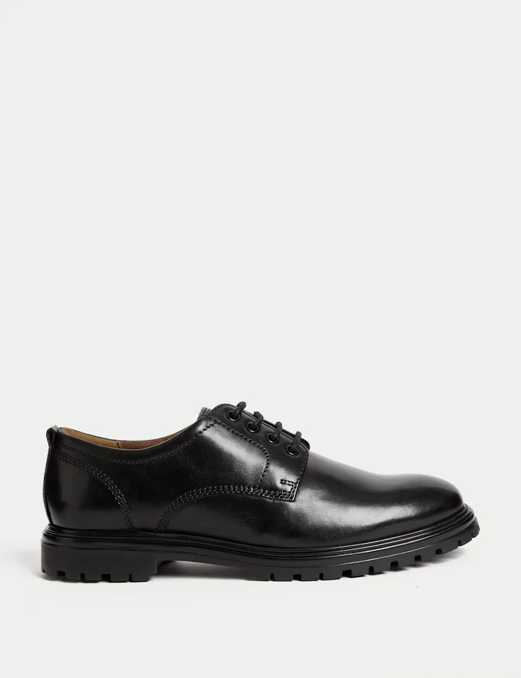 M&S Leather Derby Shoes Black male - M&S - FashionsVida
