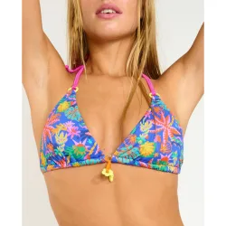 Top de bikini pinkpalm triangulo y estampado colorido