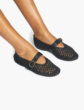 Woven Flat Ballet Pumps Black female - Kurt geiger - FashionsVida