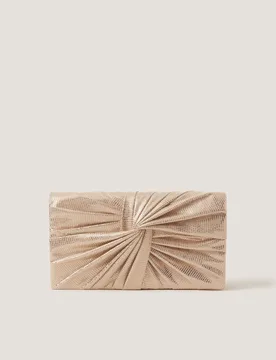 Metallic Twist Knot Clutch Gold female - Monsoon - FashionsVida
