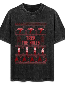 Original Trek The Halls Christmas T-Shirt Soft Stretch Short Sleeve Top - Aliexpress - FashionsVida