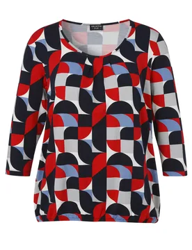 T-Shirt Rundhals 3/4 Arm Druck female - 46 - FashionsVida