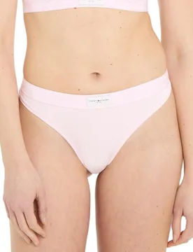 Womens Uw0uw04812 Th Established Thong - Pink Elastane - Size 16 Uk - Tommy hilfiger - FashionsVida