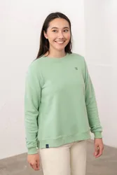 Women's Seaside Cotton Rich Brushed Jersey Sweatshirt in Pale Green Size: 10 - Pale Green - Size: 10