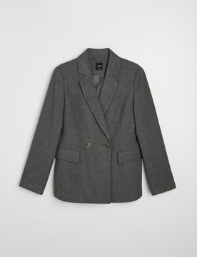 Blazer doppiopetto con misto viscosa - grigio scuro