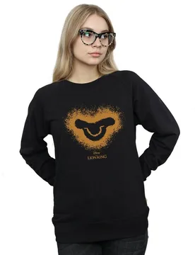 Women's The Lion King Movie Simba Face Sweatshirt in Black Size: Medium - Black - Size: M - Disney - FashionsVida