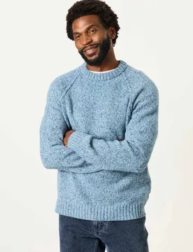 Crew Neck Textured Jumper Light Blue male - Fatface - FashionsVida