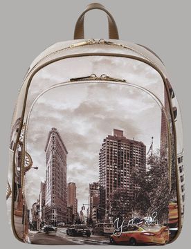 Zaino donna Golden Time Yesbag in ecopelle con doppia zip e tasche multiple