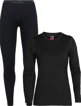 Sous-vêtement en laine de mérinos - Pack W Merino 260 Tech LS Crewe Black en Laine - Icebreaker - FashionsVida