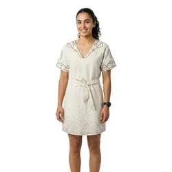 Vestito Corto A Maniche Corte Olenka Whitewash White XS