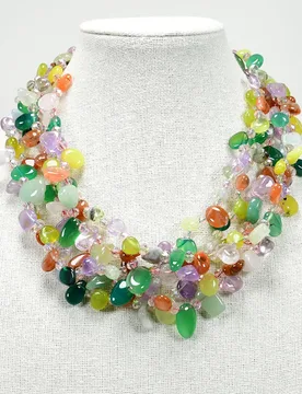 GuaiGuai Jewelry 5 Strands Natural Mix Gems Stone Crystal Agate Jasper Torsade Necklace Handmade Lady Gifts - Aliexpress - FashionsVida