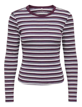 ONLVAL L/S O-NECK STRIPE TOP JRS female