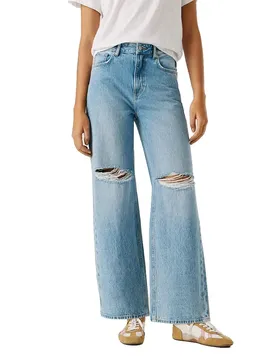 Jeans Taille Haute Lexa Straight Fit Vintage Bleach Destroy 31