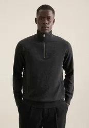 Regular Quarter Zip Uni Grau XXL