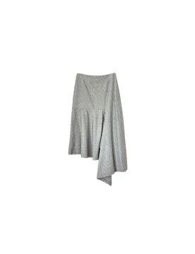 Black & White Wool Godet Midi Skirt - Balenciaga - FashionsVida