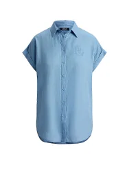 Leinenbluse blau S damen