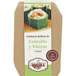 Calabacín relleno de centollo y vieiras
