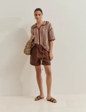 Pantalones cortos de lino de mujer - Lion of Porches - FashionsVida