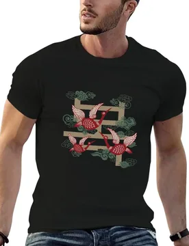 Korean alphabet with crane bird, good luck charm T-Shirt man t shirts graphic man t shirts cotton T-Shirt - Aliexpress - FashionsVida