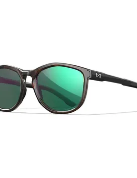 Bravo Polarized Sunglasses Green / Glass Tortoise Gloss Black One Size Men,Women - Wiley X - FashionsVida