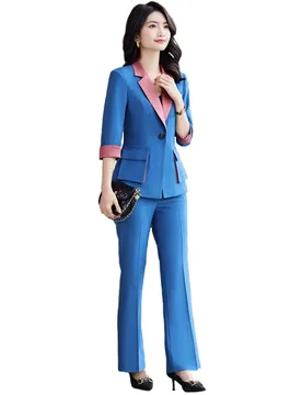 High End Professional Suit Office Women Blazer 2 Piece Set 2022 New Fashion Big Pocket Female Jacket Casual Flared Trousers - Aliexpress - FashionsVida