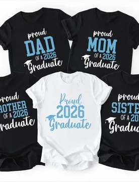 Personalized Proud Family Of A Graduate Shirt Custom 2026 Class Senior Matching Uniform Shirts Design Name Text Own Image Tees - Aliexpress - FashionsVida