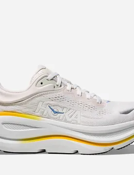 Women's Bondi 9 Road Running Shoes in White/Grout, Size 4 - HOKA - FashionsVida