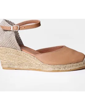 Alpargatas de cuña de mujer de piel con hebilla - Toni Pons - FashionsVida