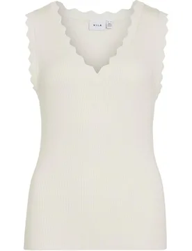 Top de mujer de punto sin mangas con escote pico - Vila - FashionsVida