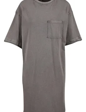Kleid knielang - Ladies Washed Jersey T-Shirt Dress - XS bis L - für Damen - Größe M - grau - Frauen - female - Urban classics - FashionsVida