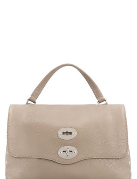 Postman S Grainy Leather Handbag with Top Handle & Shoulder Strap