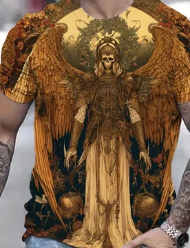 Summer Personalized Design Street Wear Hell Angel Men's 3D Printed T-shirt Oversized Casual Loose Short Sleeved Safety Top - Aliexpress - FashionsVida