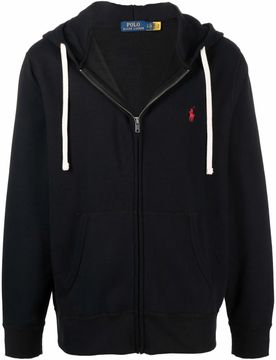 Drawstring Hood Full-Zip Sweatshirt with Kangaroo Pocket