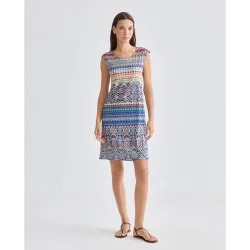 Vestido estampado, manga corta