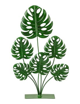 Metall-Deko-Pflanze „Monstera gruen