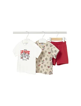 Set neonato 3 pezzi T-shirt e shorts rosso 74 - Mayoral - FashionsVida