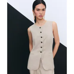 Chaleco de traje liso de mujer