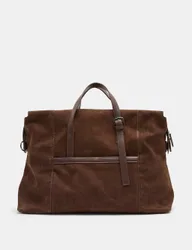 Suede Weekend Bag Dark Brown male