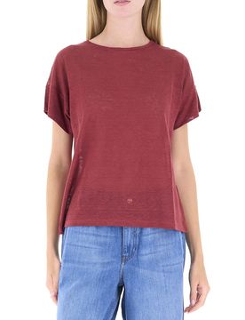 Maglia in lino TERRACOTTA XL