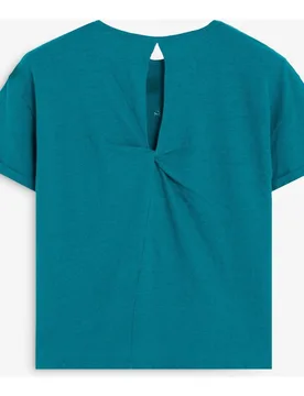 Camiseta de mujer de manga corta con abertura en la espalda - Scalpers - FashionsVida