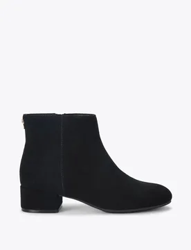 Suede Block Heel Round Toe Ankle Boots Black female - Carvela - FashionsVida