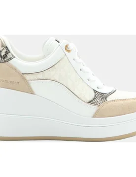 Sneakers cuña emmy de mujer de piel y mix de prints con serpiente - MICHAEL Michael Kors - FashionsVida