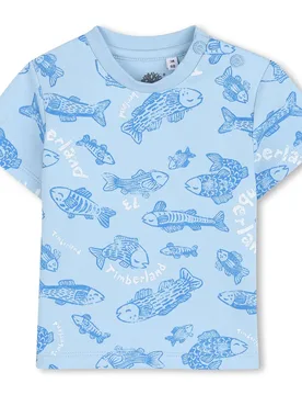 Maglietta A Maniche Corte T60892 Sky Blue 9 Mesi - Timberland - FashionsVida