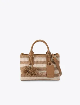Striped Mini Tote Bag Tan female - Carvela - FashionsVida