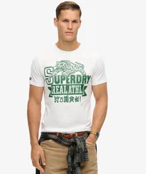 Superdry Herren Klassisches Athletic T-shirt Weiß - Größe: XL