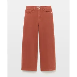 Pantalón de campana liso de mujer